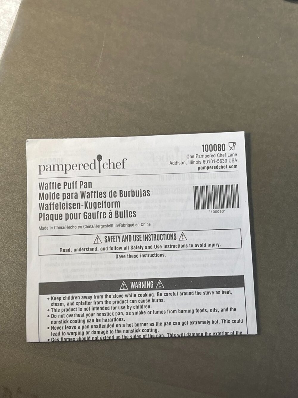 Pampered Chef Waffle Puff Pan Stovetop Iron Non Stick #100080 (1539) - Picture 2 of 3